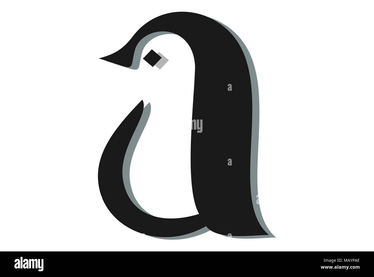 letter a abstract penguin logo icon Stock Vector