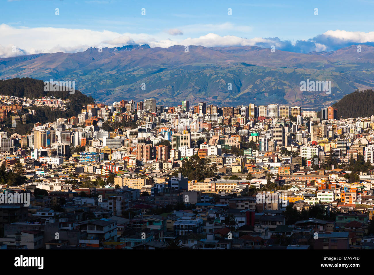 Residential and commercial modern Quito, Ecuador Stock Photo