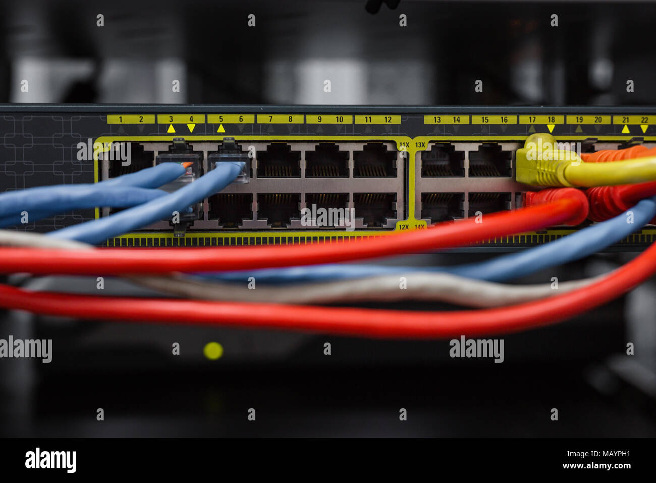 Server room details Stock Photo Alamy