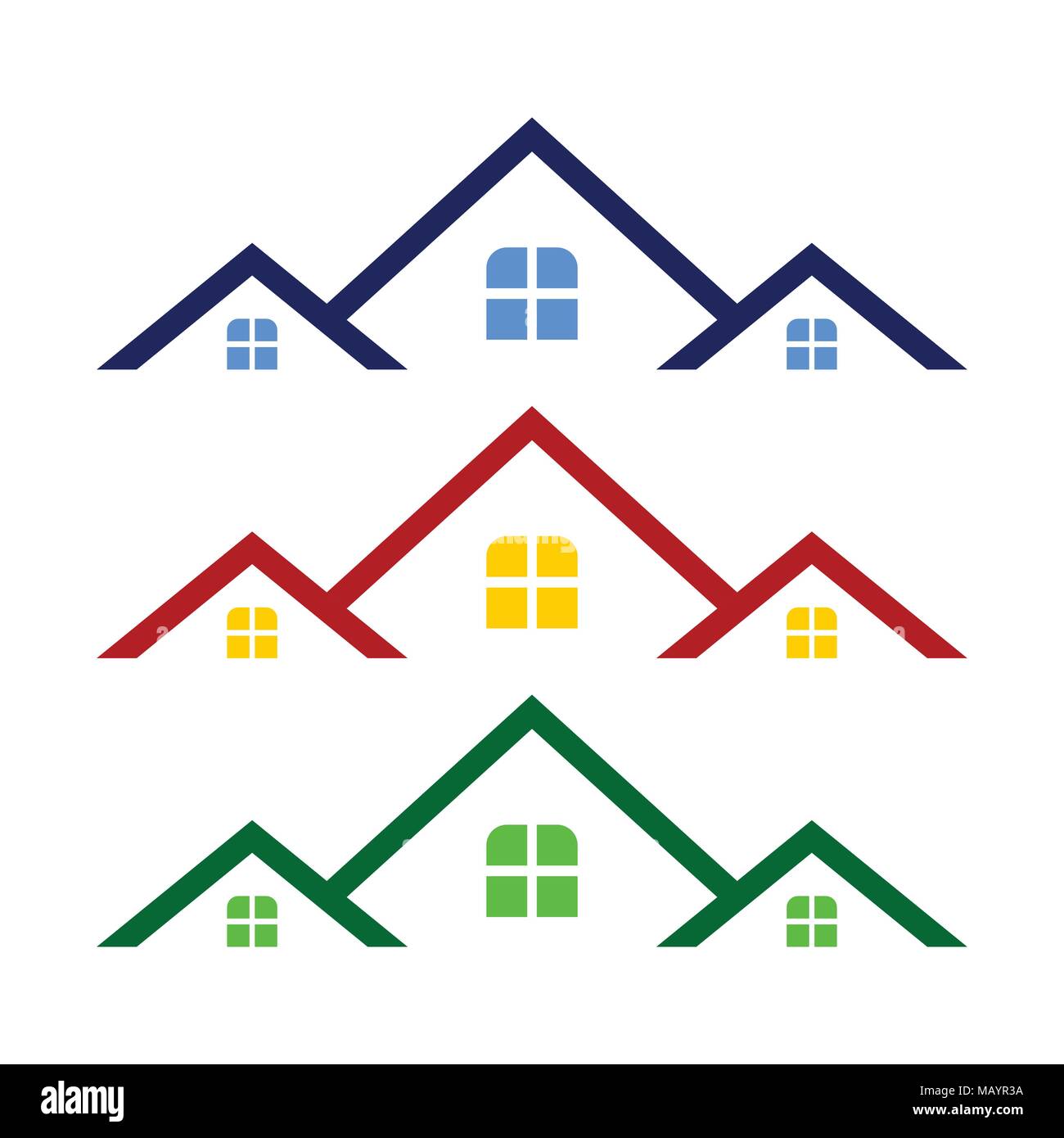 Triple roof house Stock Vector Images Alamy