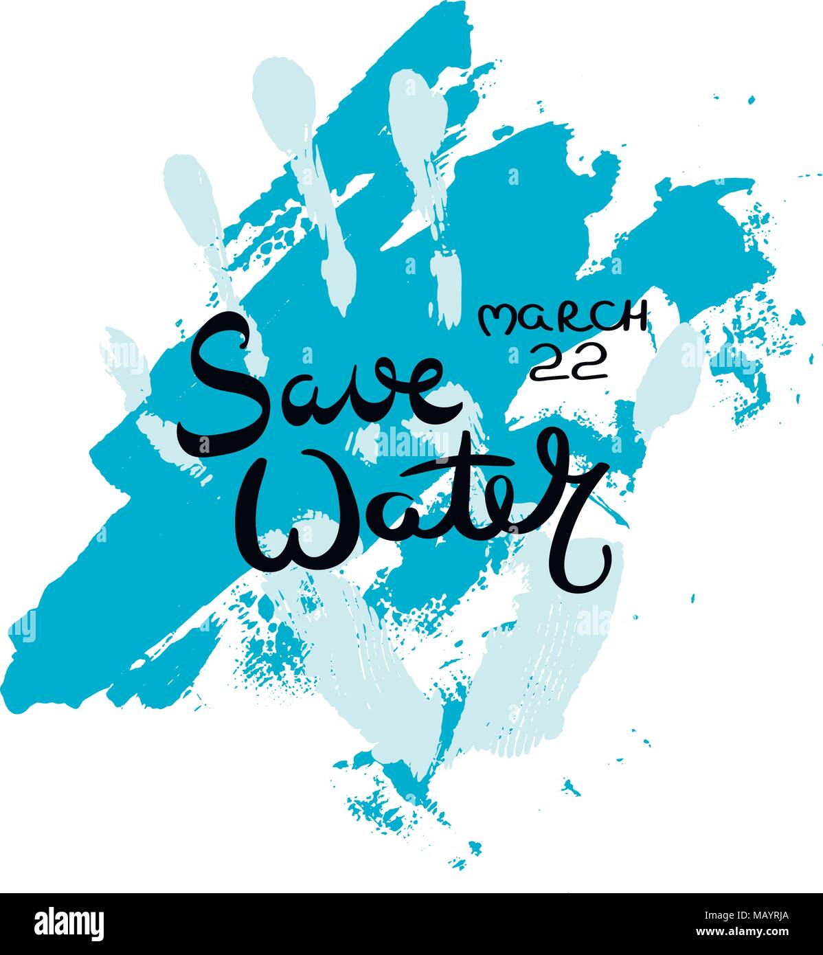 Save water. Hand drawn motivation quote. Creative vector typography concept for design and printing. Ready for cards, t-shirts, labels, stickers, post Stock Vector