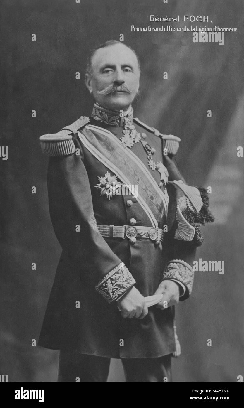 Portrait of general Ferdinand Foch around 1915 ( 1851 - 1929 )  -  photography by    Eugene Pirou ( 1841 - 1909 ) Stock Photo