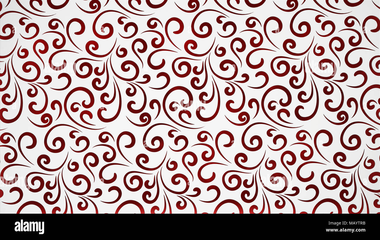 Abstract red and white floral background. 3D illustration. Stock Photo