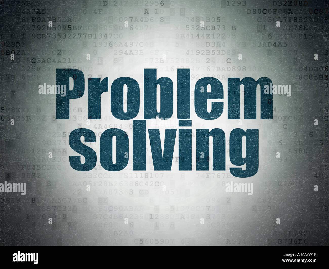 Business concept: Painted blue word Problem Solving on Digital Data ...