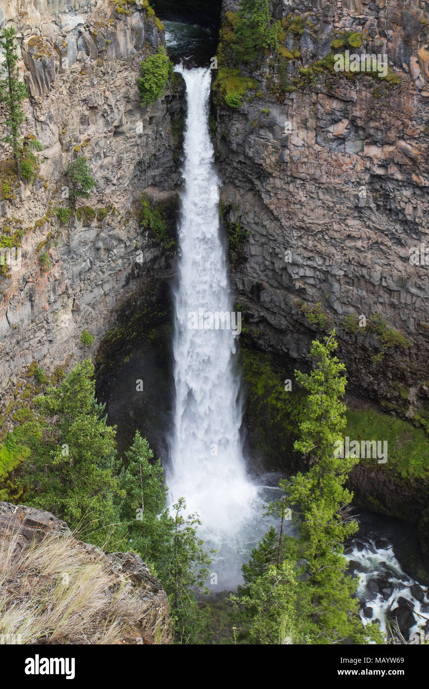 Spahats falls is a popular tourist destination in Wells Gray Provincial Park Clearwater British Columbia Canada Stock Photo