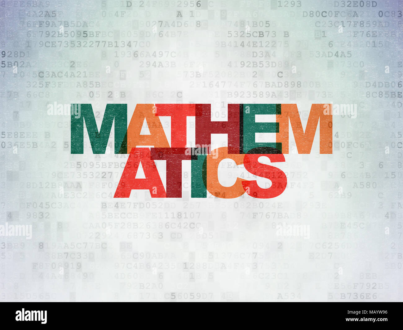 Education concept: Painted multicolor text Mathematics on Digital Data ...