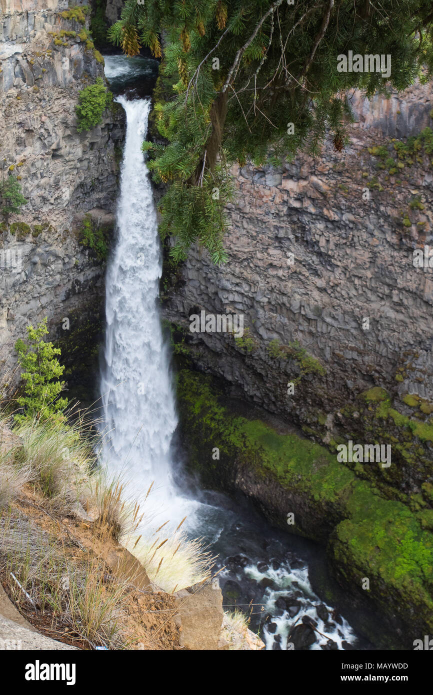 Spahats falls is a popular tourist destination in Wells Gray Provincial Park Clearwater British Columbia Canada Stock Photo