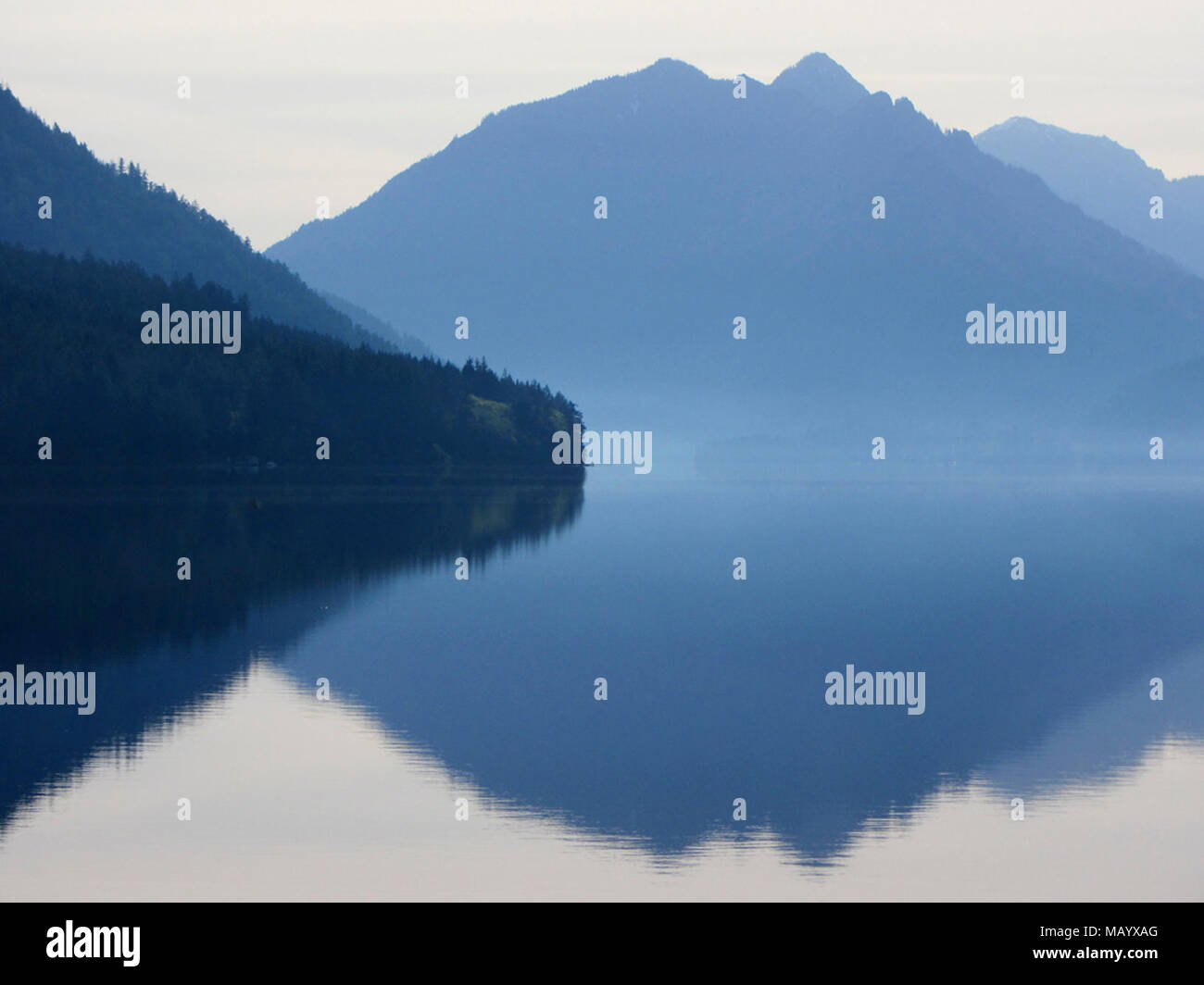Lake Crescent at Olympic NP in WA Stock Photo