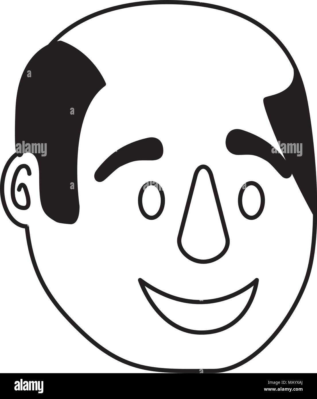 cartoon man character face smiling Stock Vector