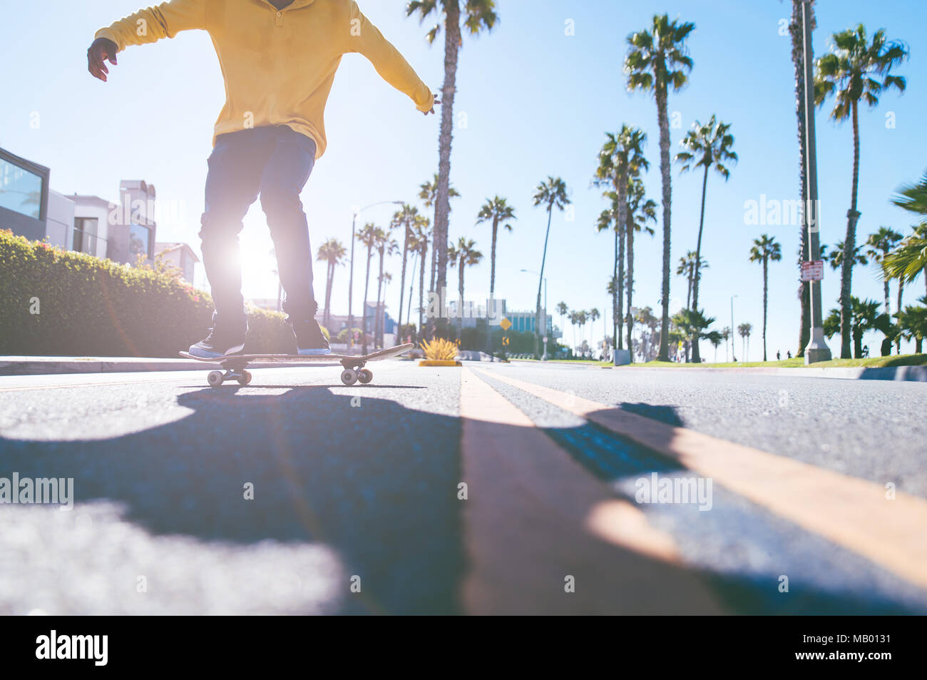 Skater boy on the street in Los angeles. Skateboarding in venice,  California Stock Photo - Alamy