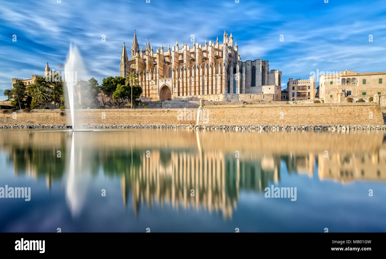 The Cathedral La Seu in Palma de Mallorca Stock Photo