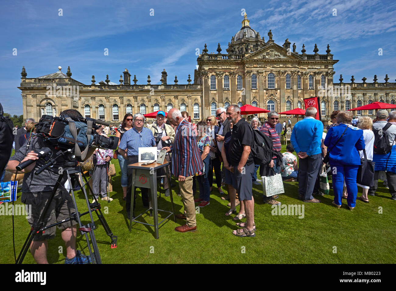 Filming of the BBC television programme Antiques Roadshow in the grounds of Castle Howard. Stock Photo