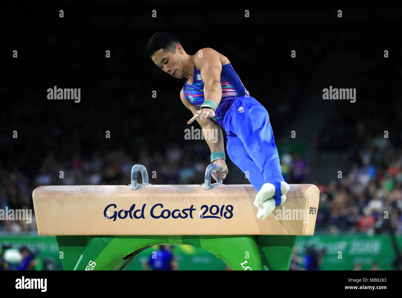 Scotland's Kelvin Cham on the Pommel horse during the men's men's