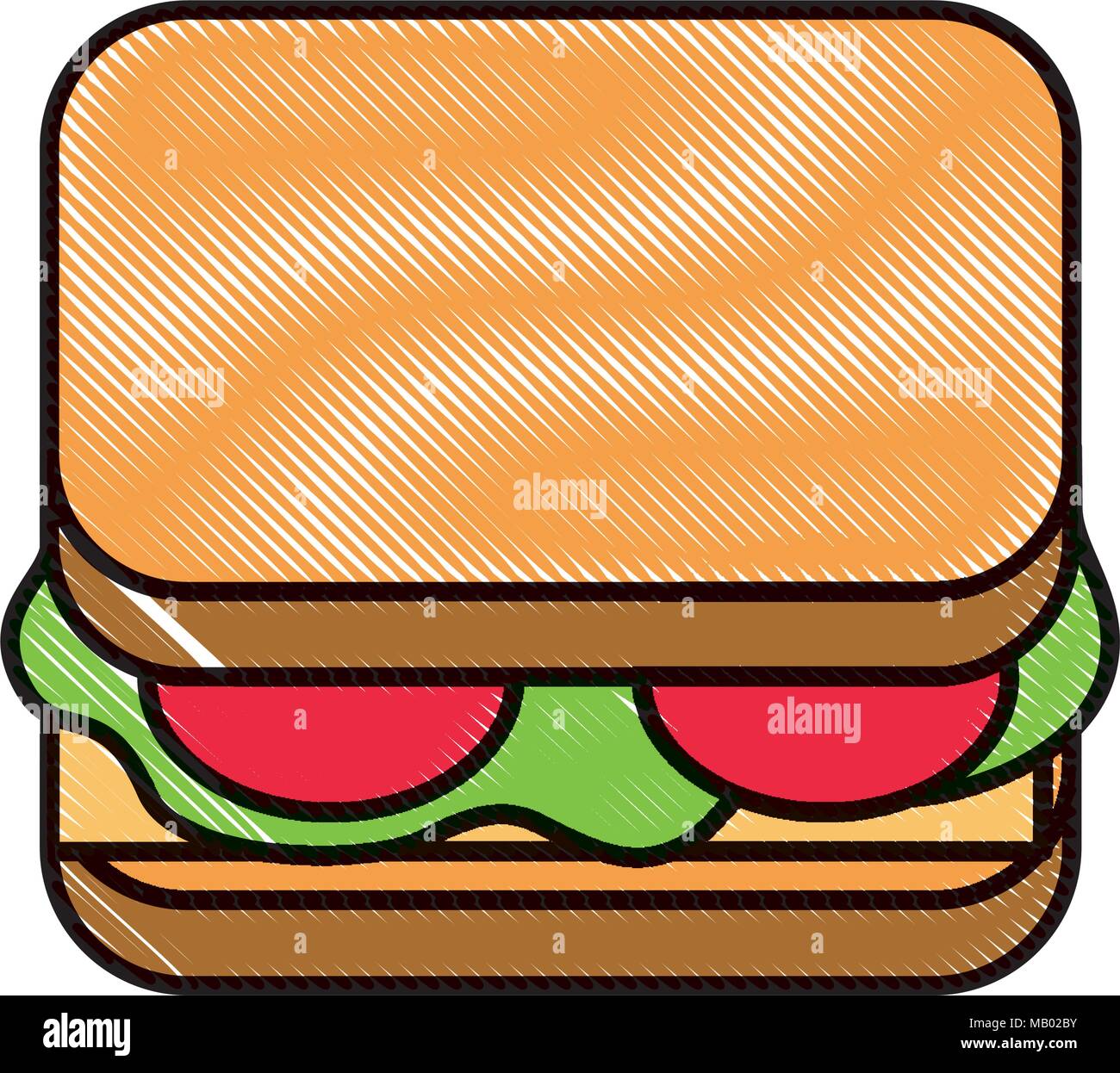 delicious sandwich bread tomato and lettuce Stock Vector Image & Art ...