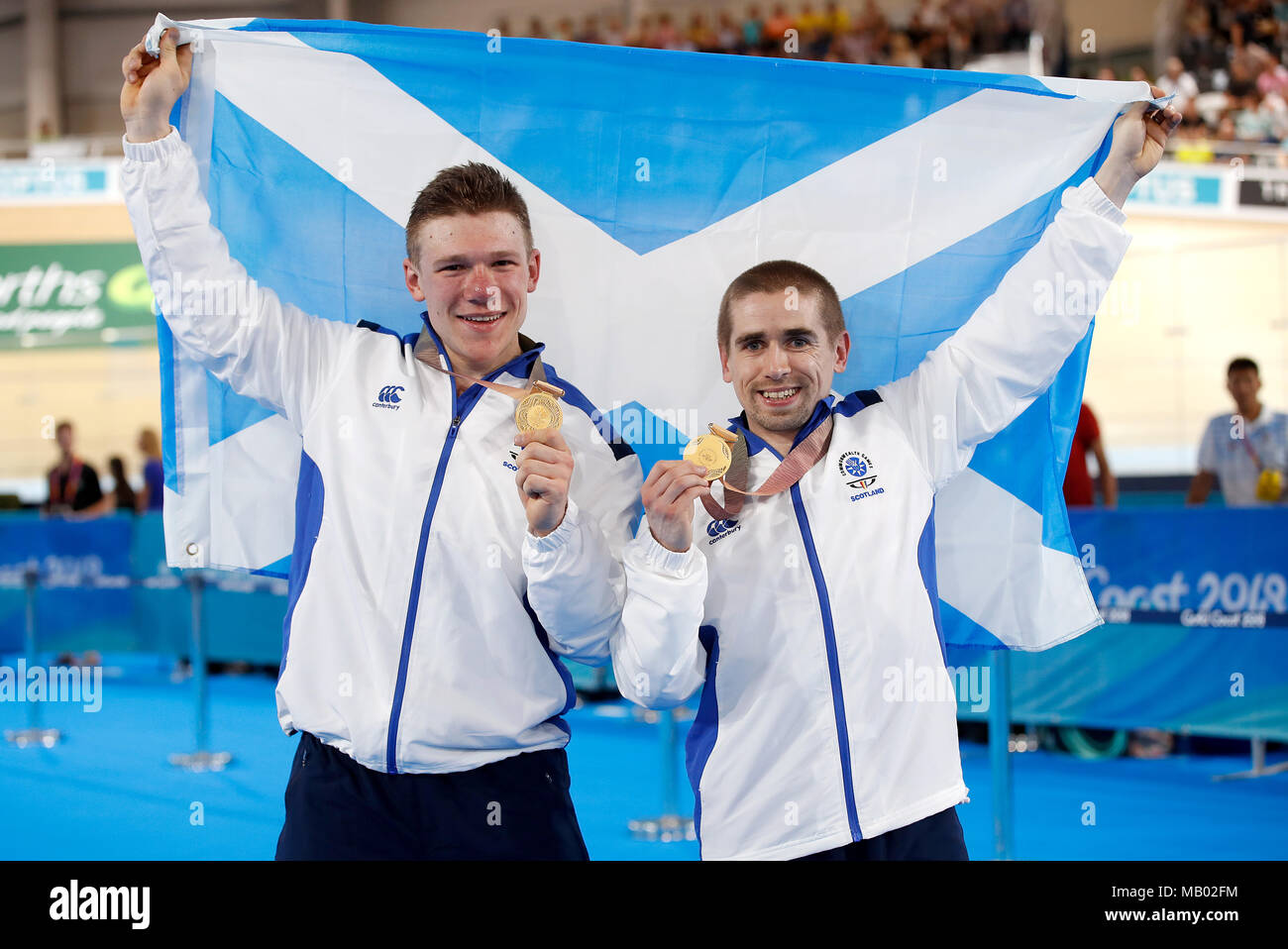 Scotland's Neil Fachie (right) and pilot Matt Rotherham celebrate with ...
