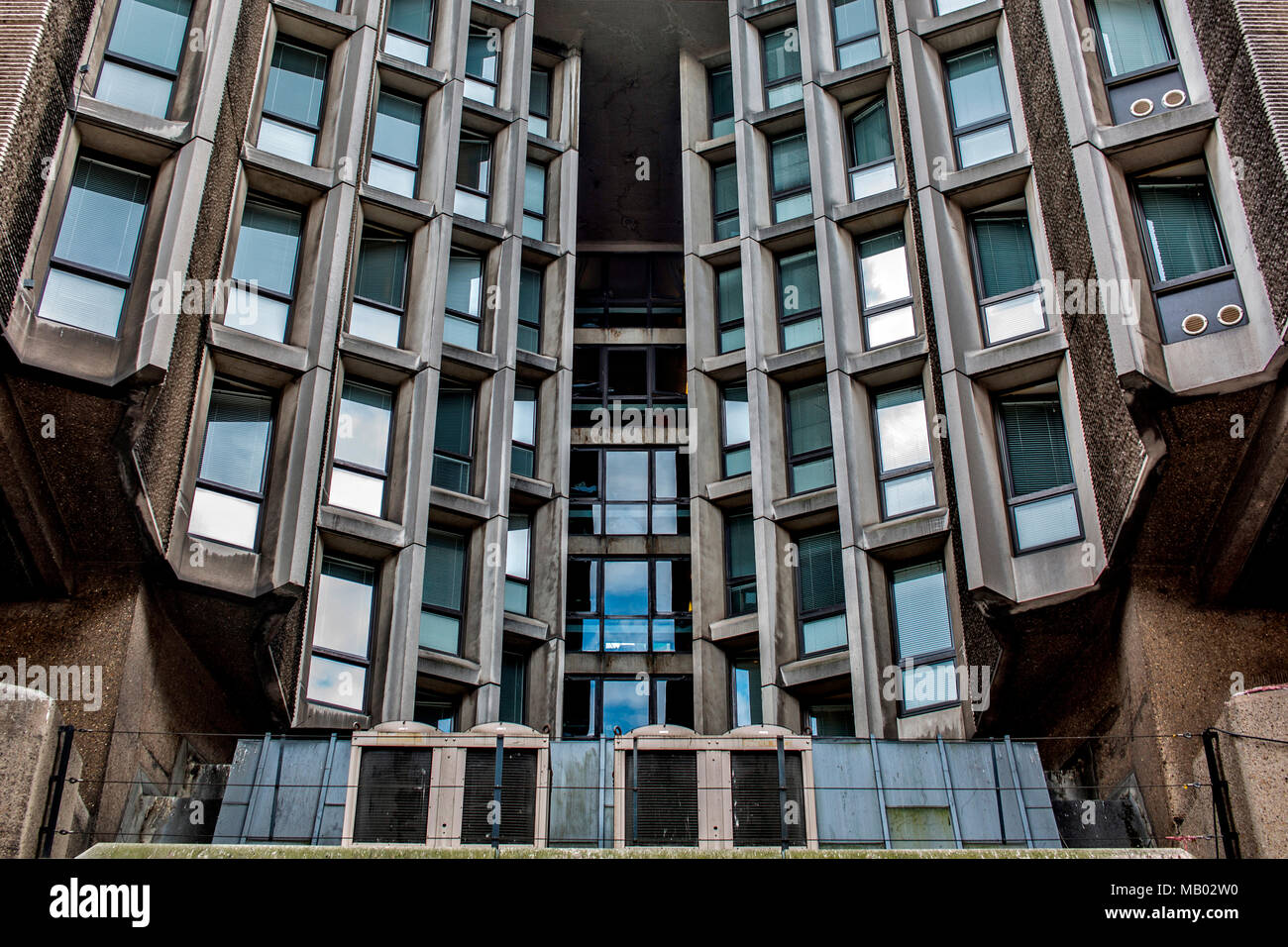 Old brutalist architecture. Stock Photo