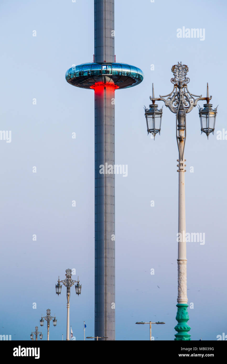 Evening at i360 tower. Stock Photo