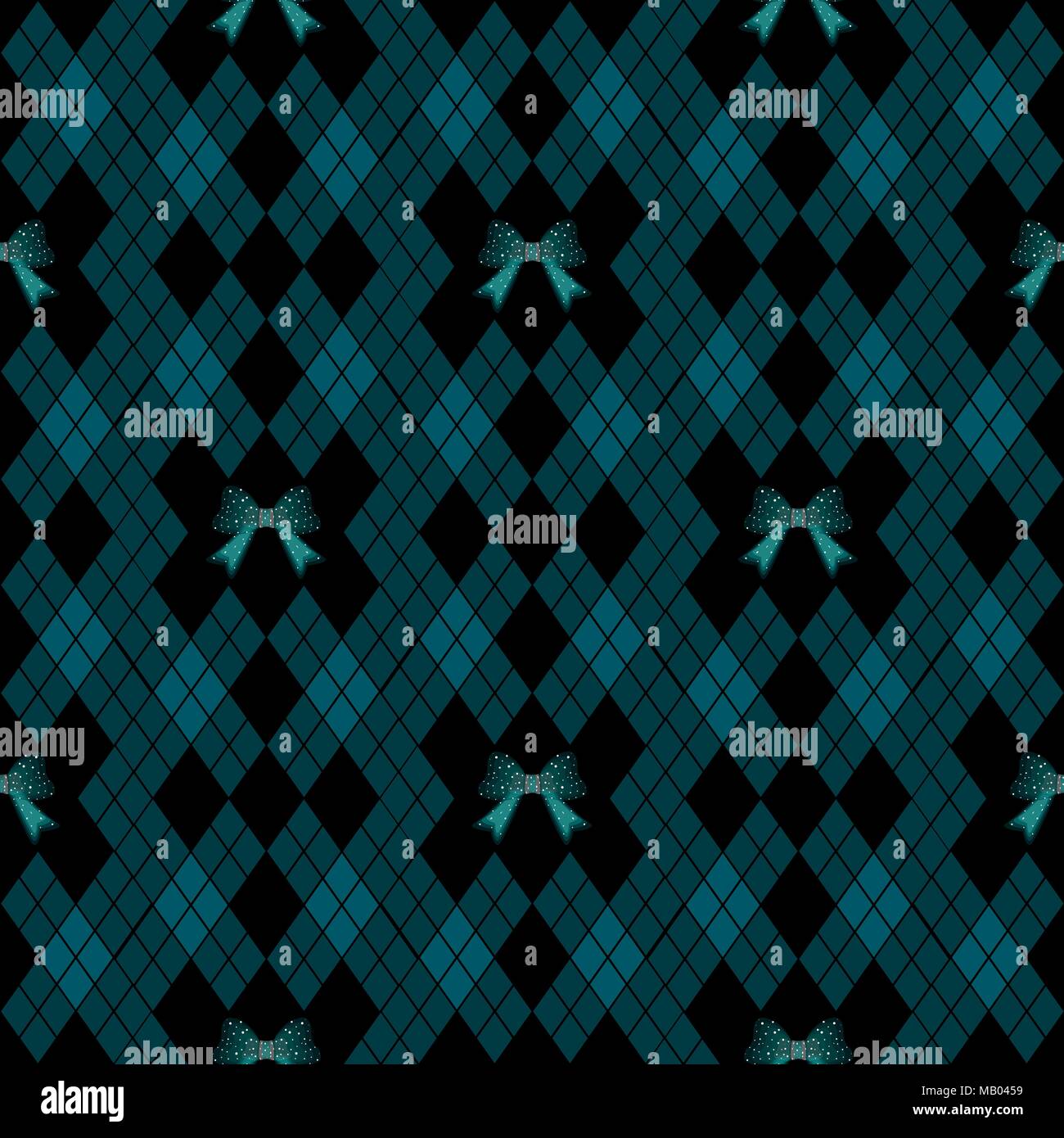 Vector cute abstract bow tie seamless pattern on black background eps ...