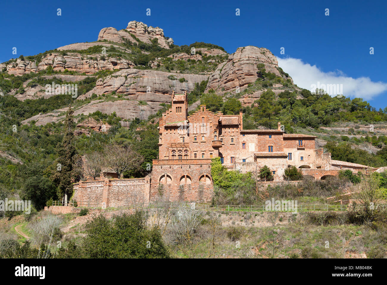 Modernist Masia of Marquet de la Roca in Sant Llorenc Savall, Barcelona province, Catalonia. Stock Photo