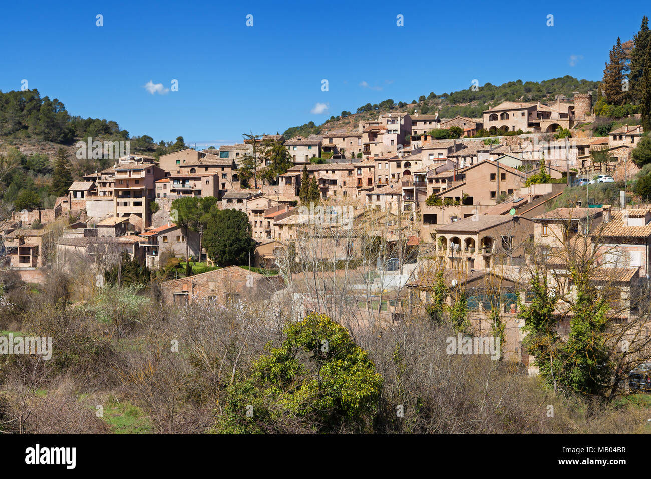Medieval Village of Mura, Barcelona province, Catalonia. Stock Photo