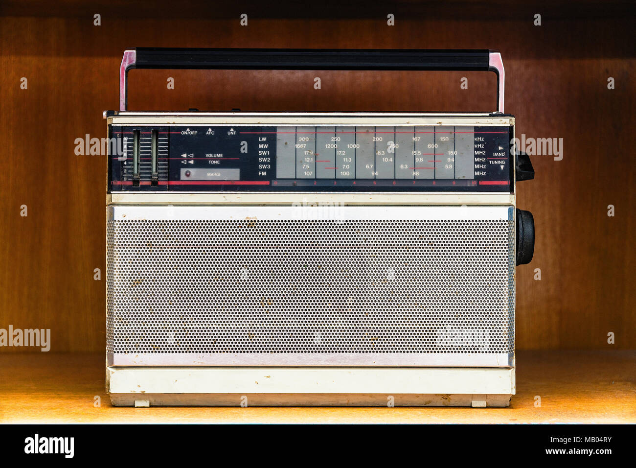 Old vintage dirty analog radio Stock Photo - Alamy