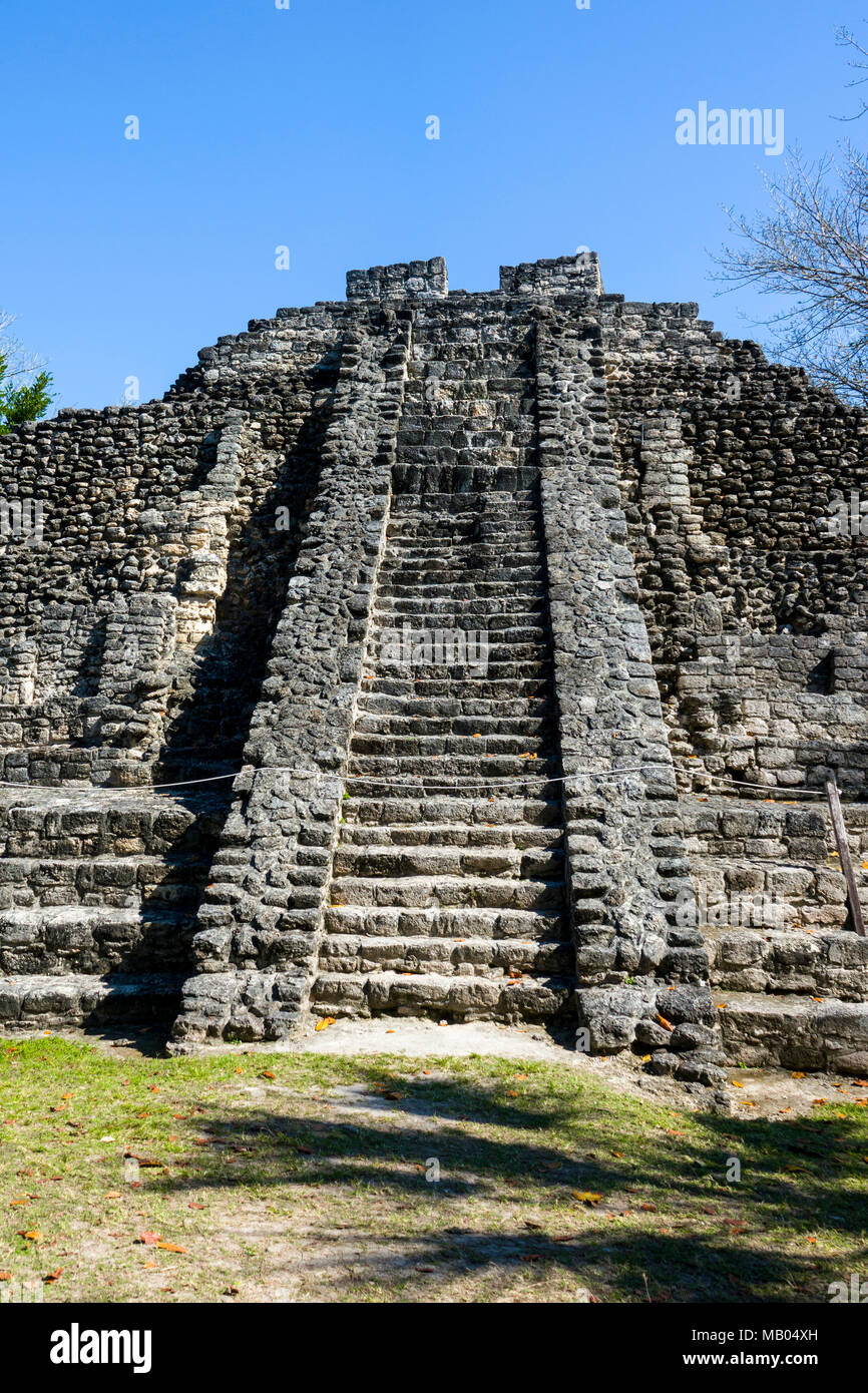 Chacchoben Myan ruins early city at the Cruise destination Costa Maya Mexico in Central America is a popular stop on the Western Caribbean cruise ship Stock Photo