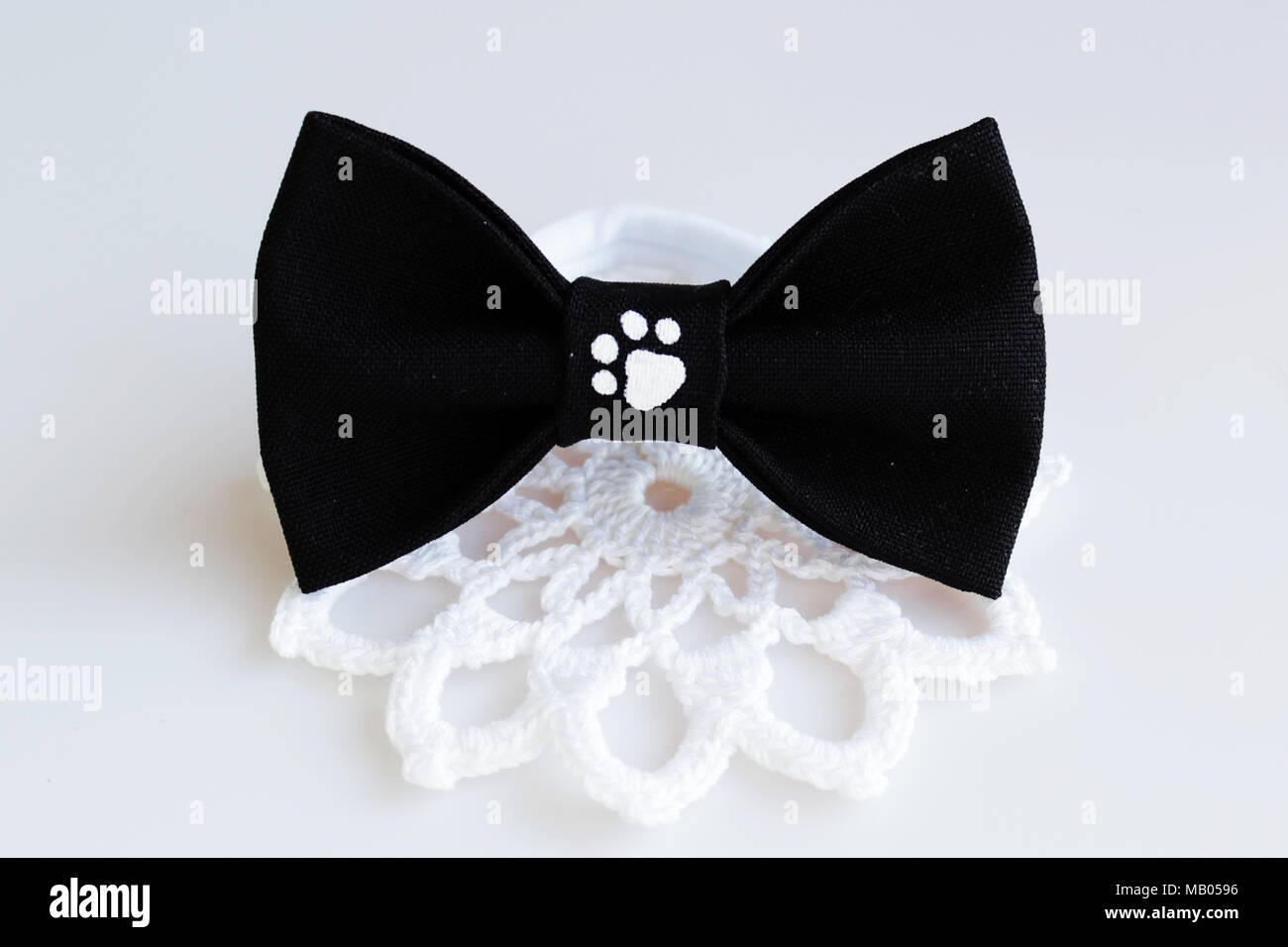 Two Beautiful Black And White Small Butterfly Made Of Cloth On The