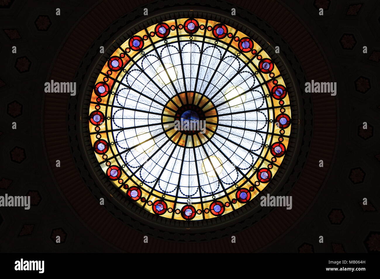 Colourful stained glass ceiling Stock Photo Alamy