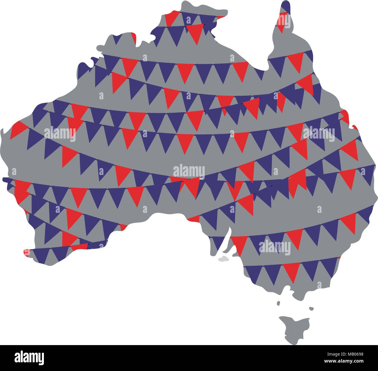australia map with garlands Stock Vector