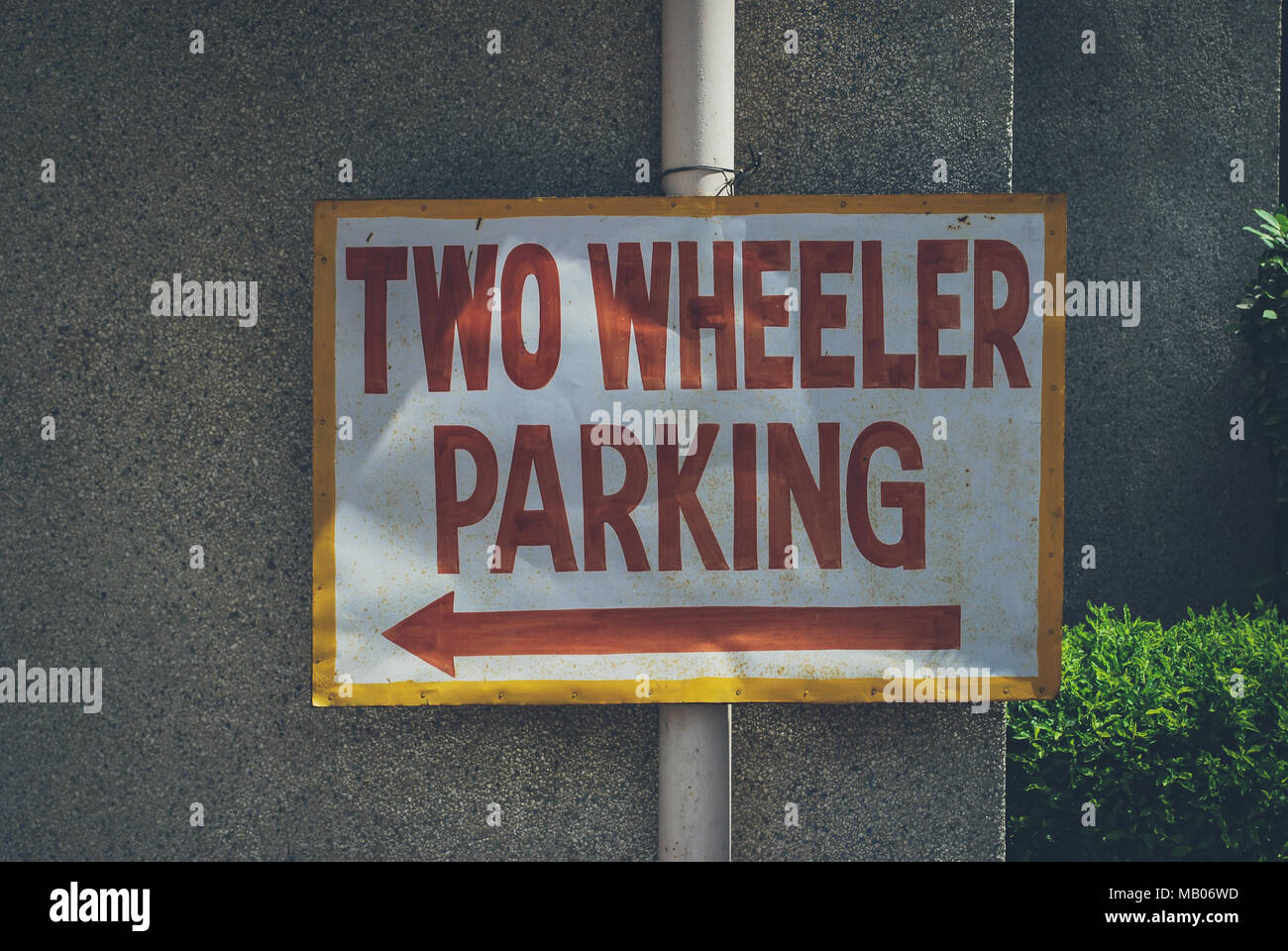 Two wheeler Parking signage Stock Photo