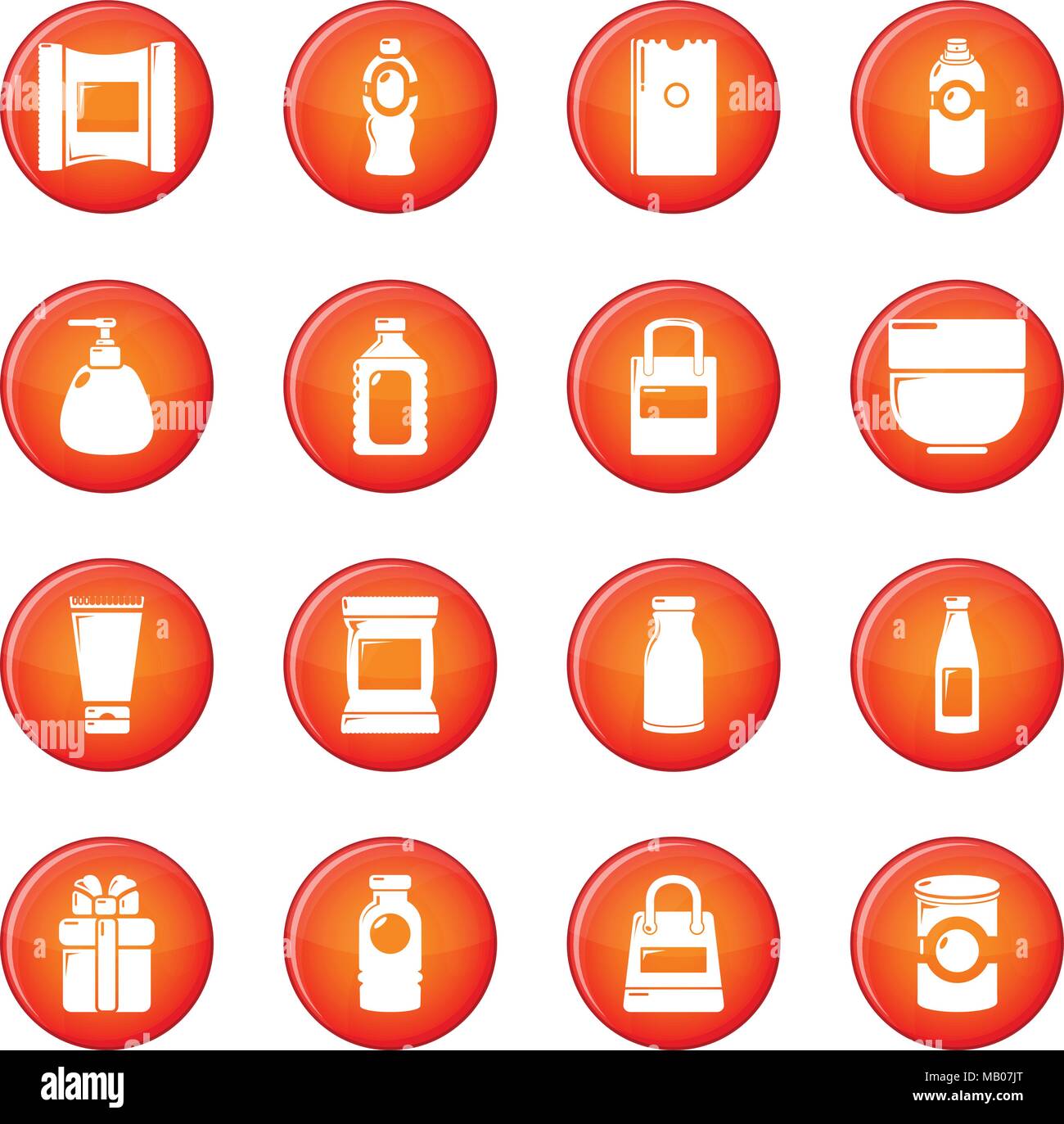 Packagiong store shop icons set red vector Stock Vector Image & Art - Alamy