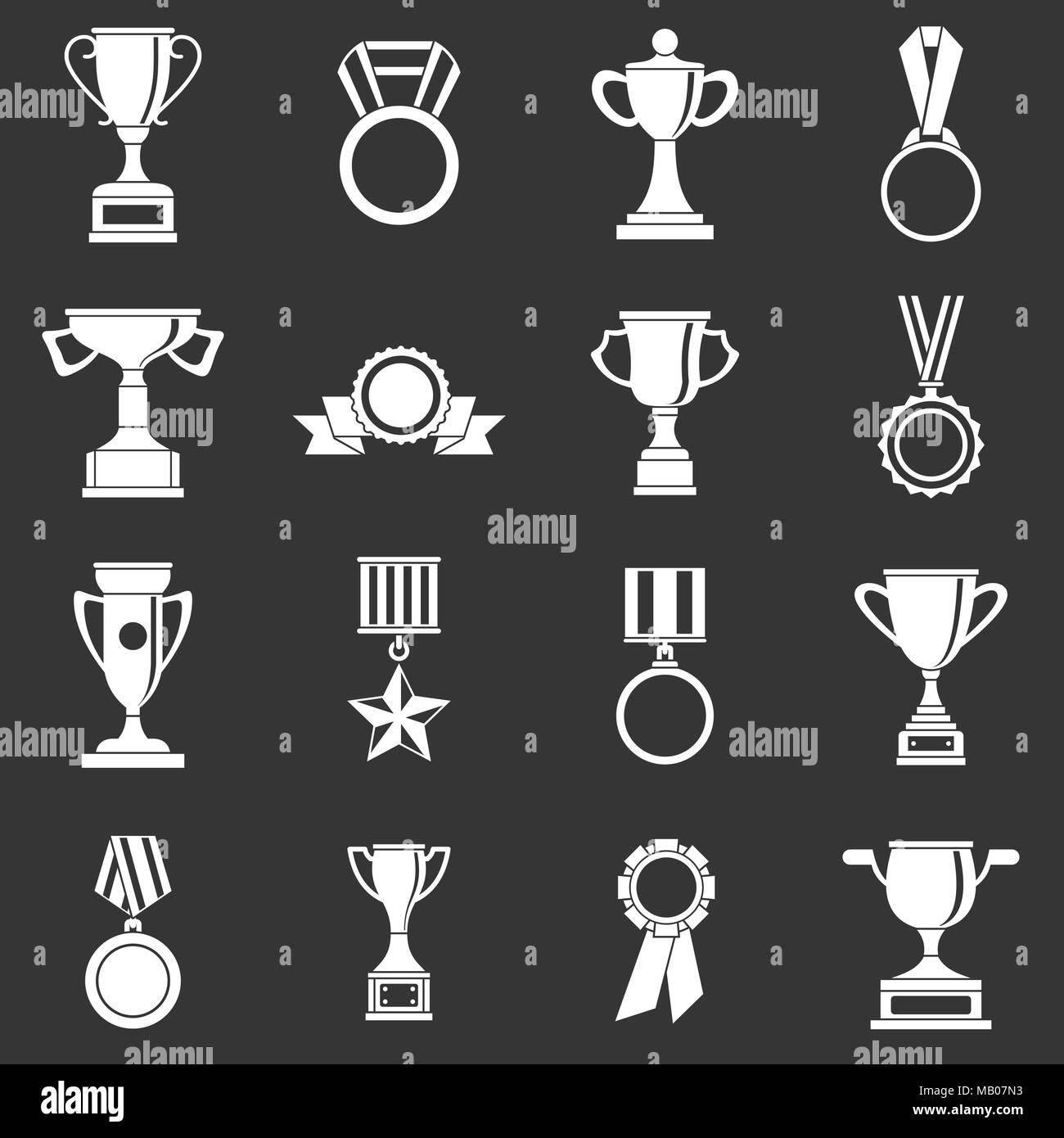 Trophy icons set grey vector Stock Vector Image & Art - Alamy