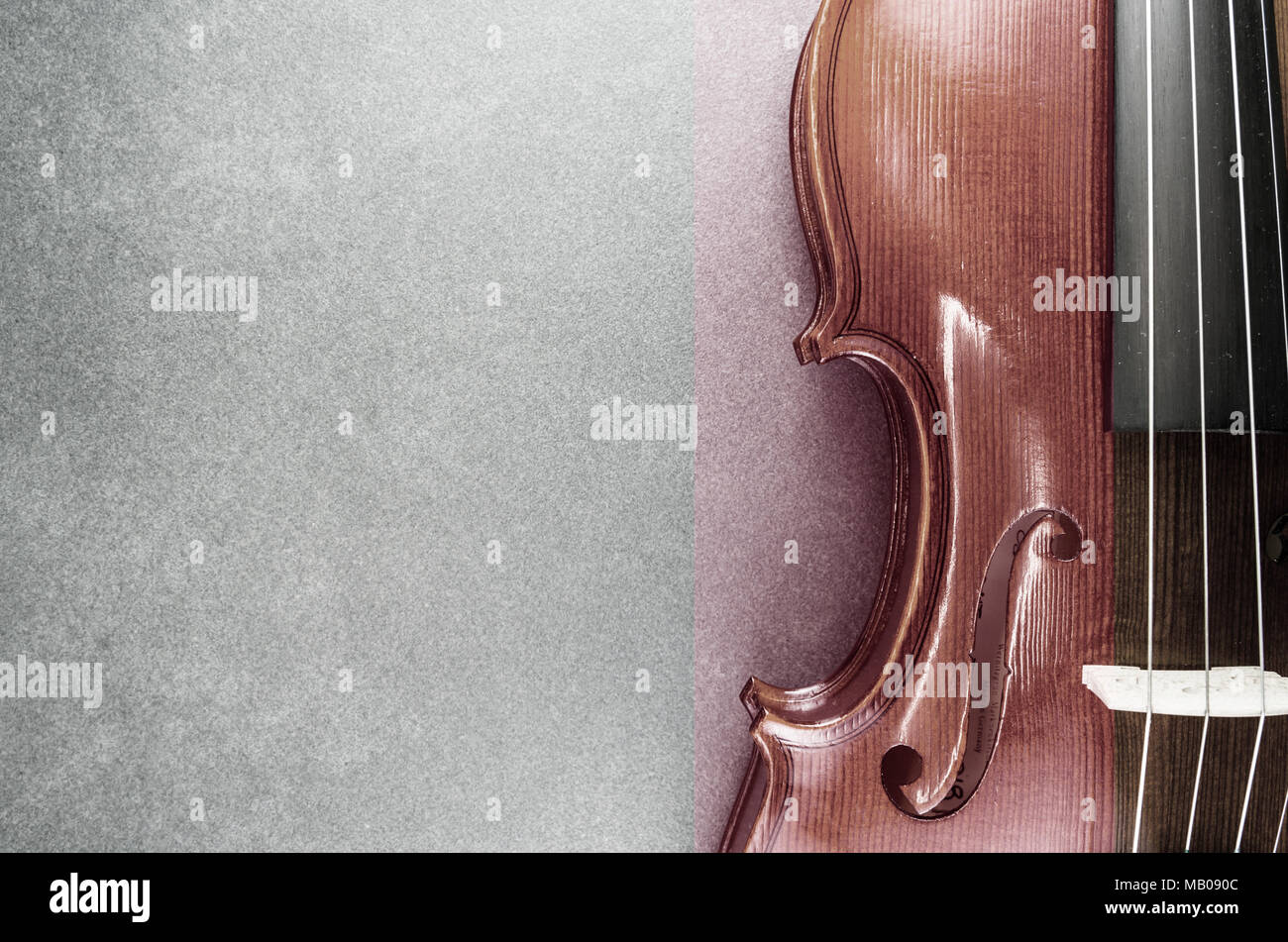 Forvirret element er der violin half bout body and fingerboard on a stone textured surface - top  view Stock Photo - Alamy