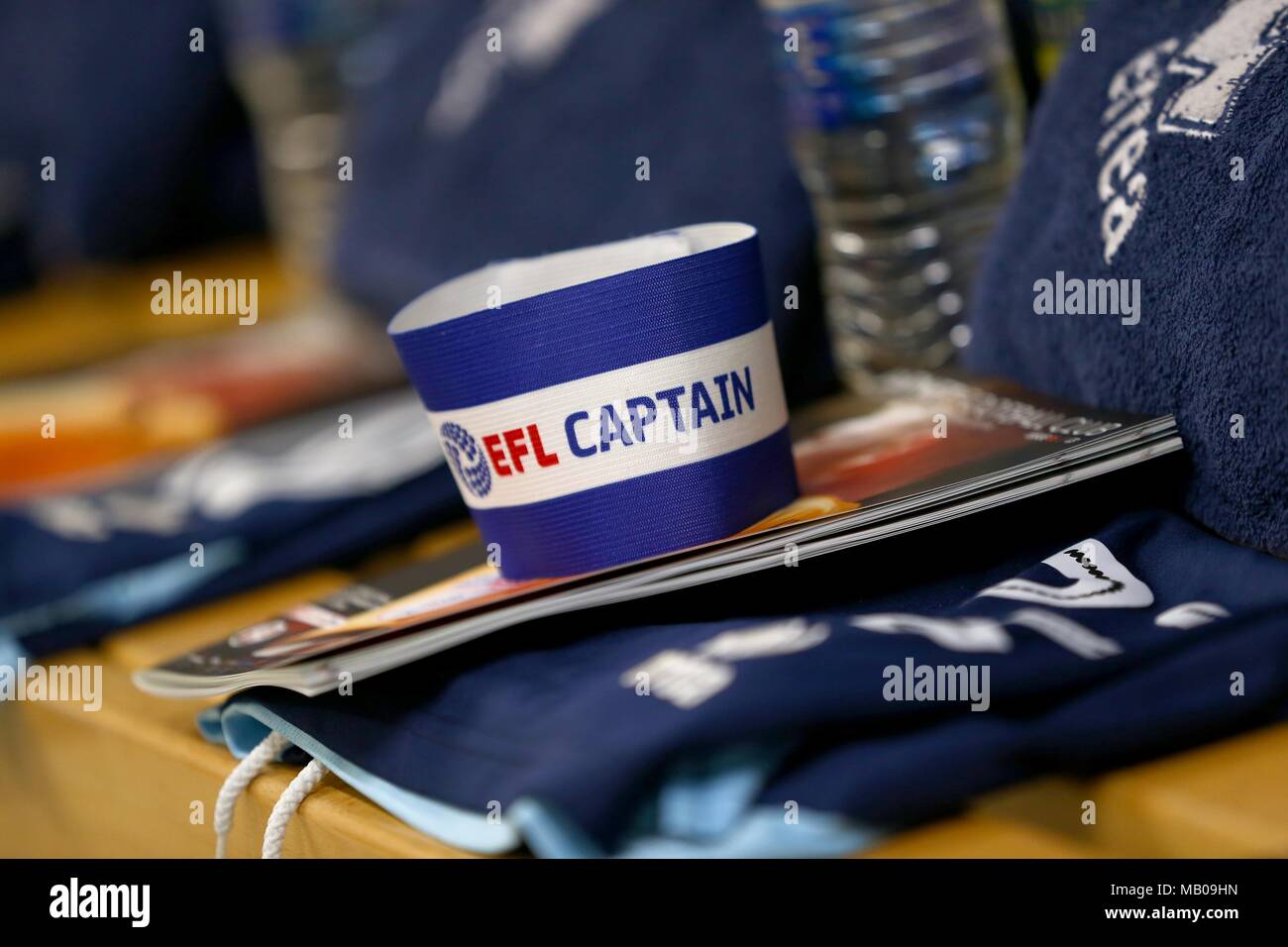 Captains arm band during the Sky Bet League 2 match between Barnet and Crawley Town at Underhill Stadium in London. 23 Sep 2017 Stock Photo