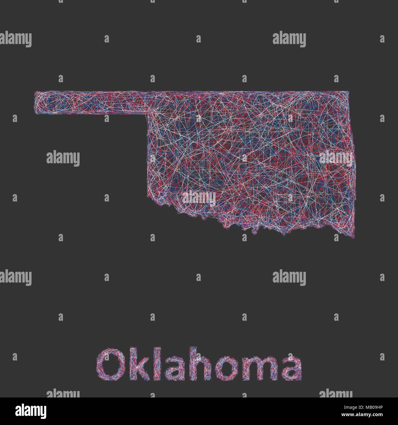 Oklahoma line art map Stock Vector Image & Art Alamy