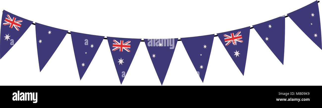 garland with australia flag Stock Vector