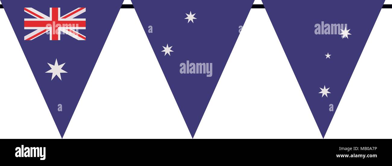 garland with australia flag Stock Vector
