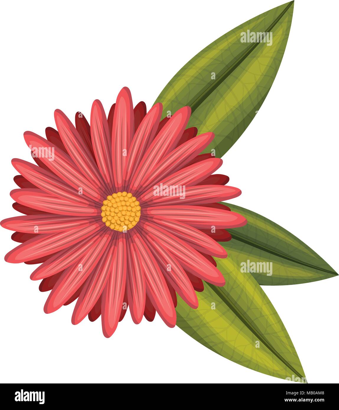 beautiful flower and leafs decorative icon Stock Vector Image & Art - Alamy