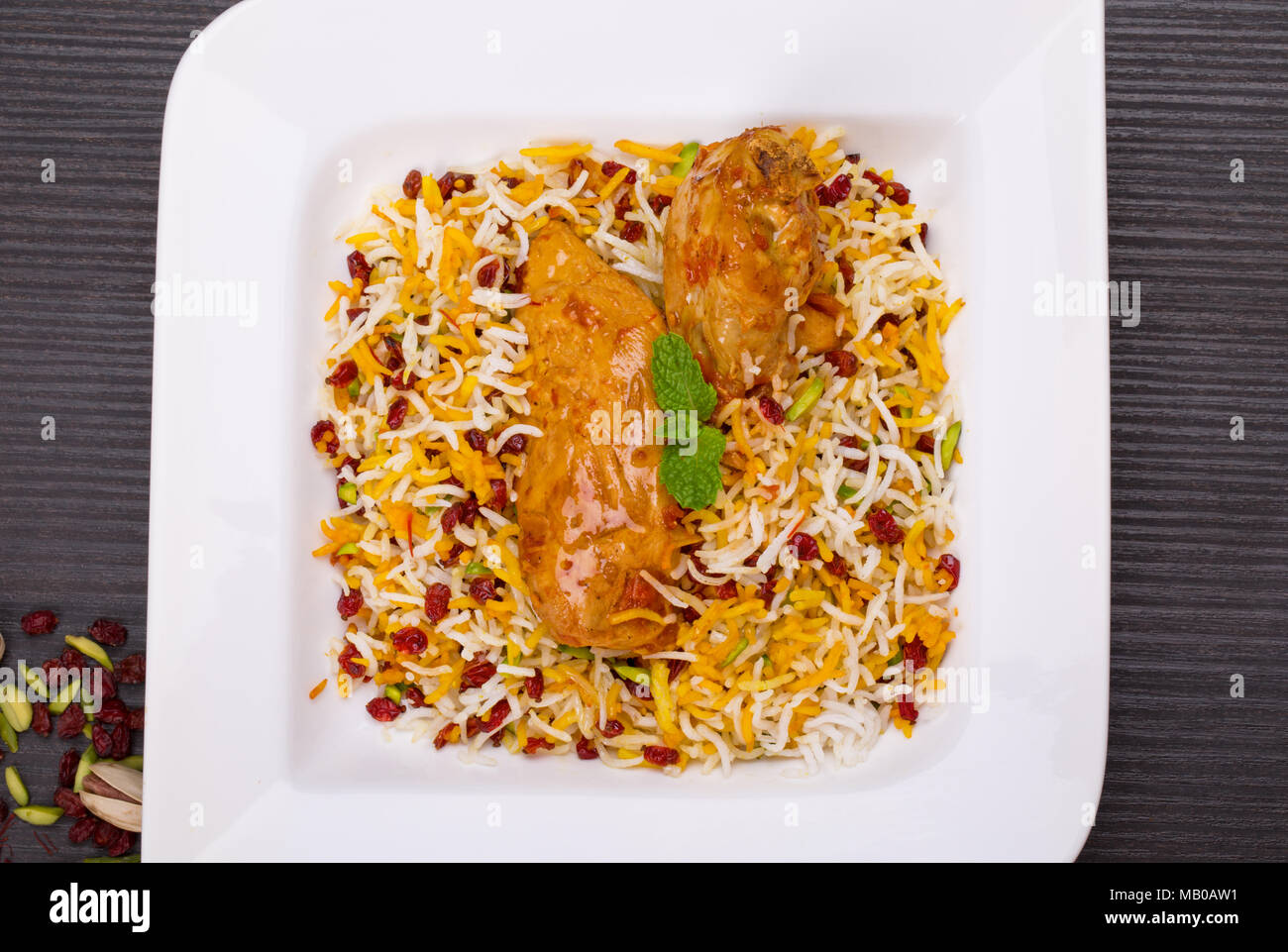 Rice Pilafs Known As Zereshk Polo a Persian Iranian Dish Topped With