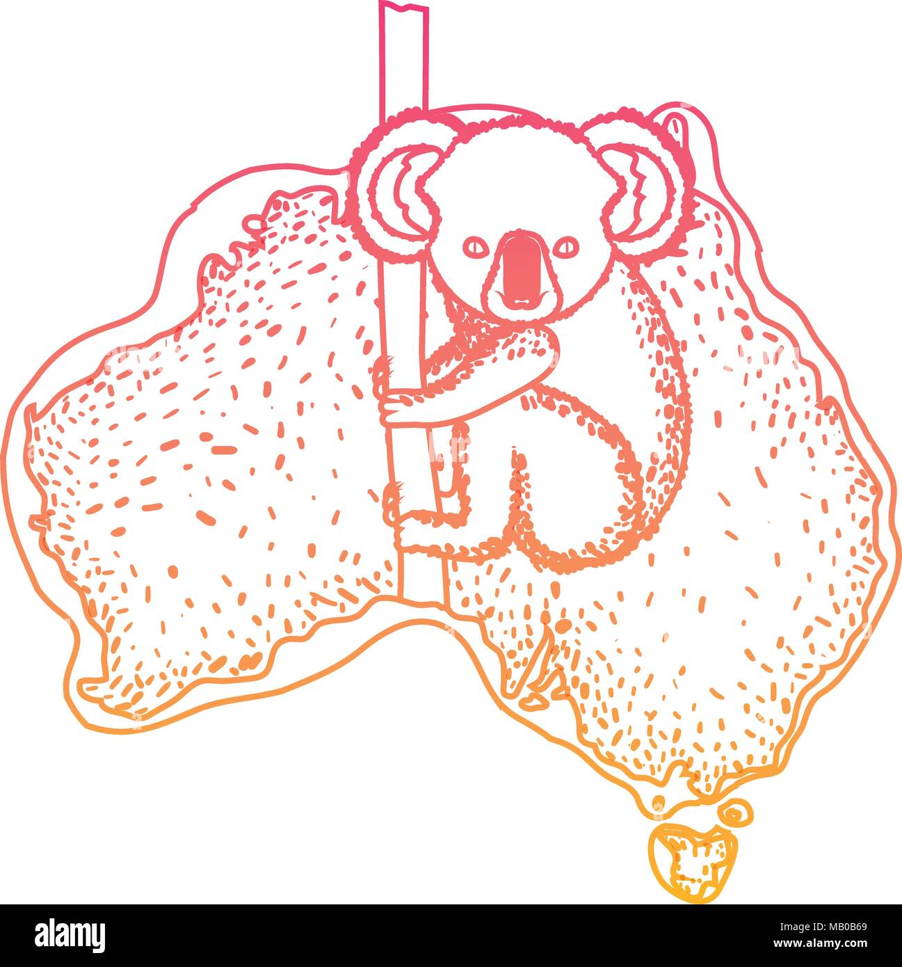 wild koala creature over australian map Stock Vector Image & Art - Alamy