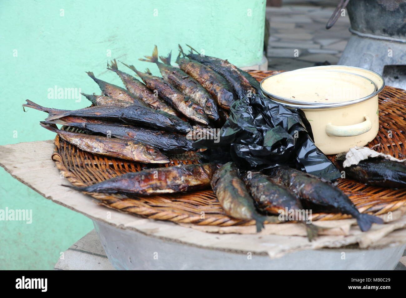 smoked fish for sale on the street Stock Photo Alamy
