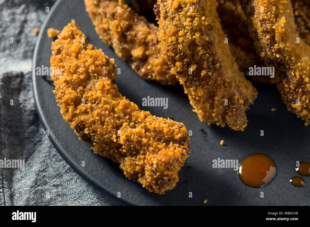 Homemade Deep Fried Ribs with Barbecue Sauce Stock Photo Alamy