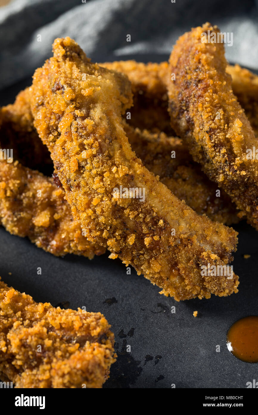 Homemade Deep Fried Ribs with Barbecue Sauce Stock Photo Alamy