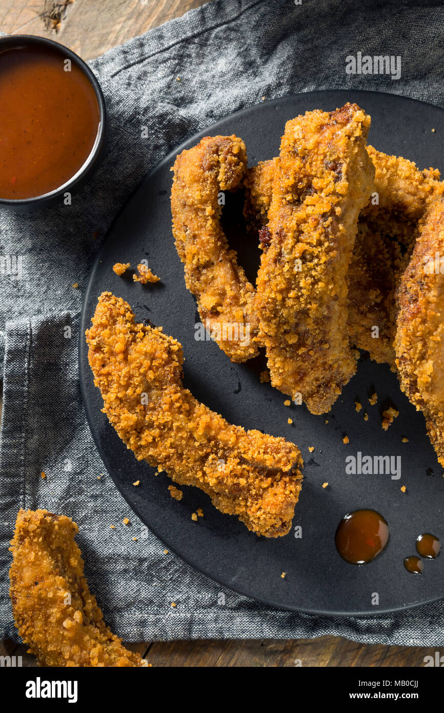 Homemade Deep Fried Ribs with Barbecue Sauce Stock Photo Alamy
