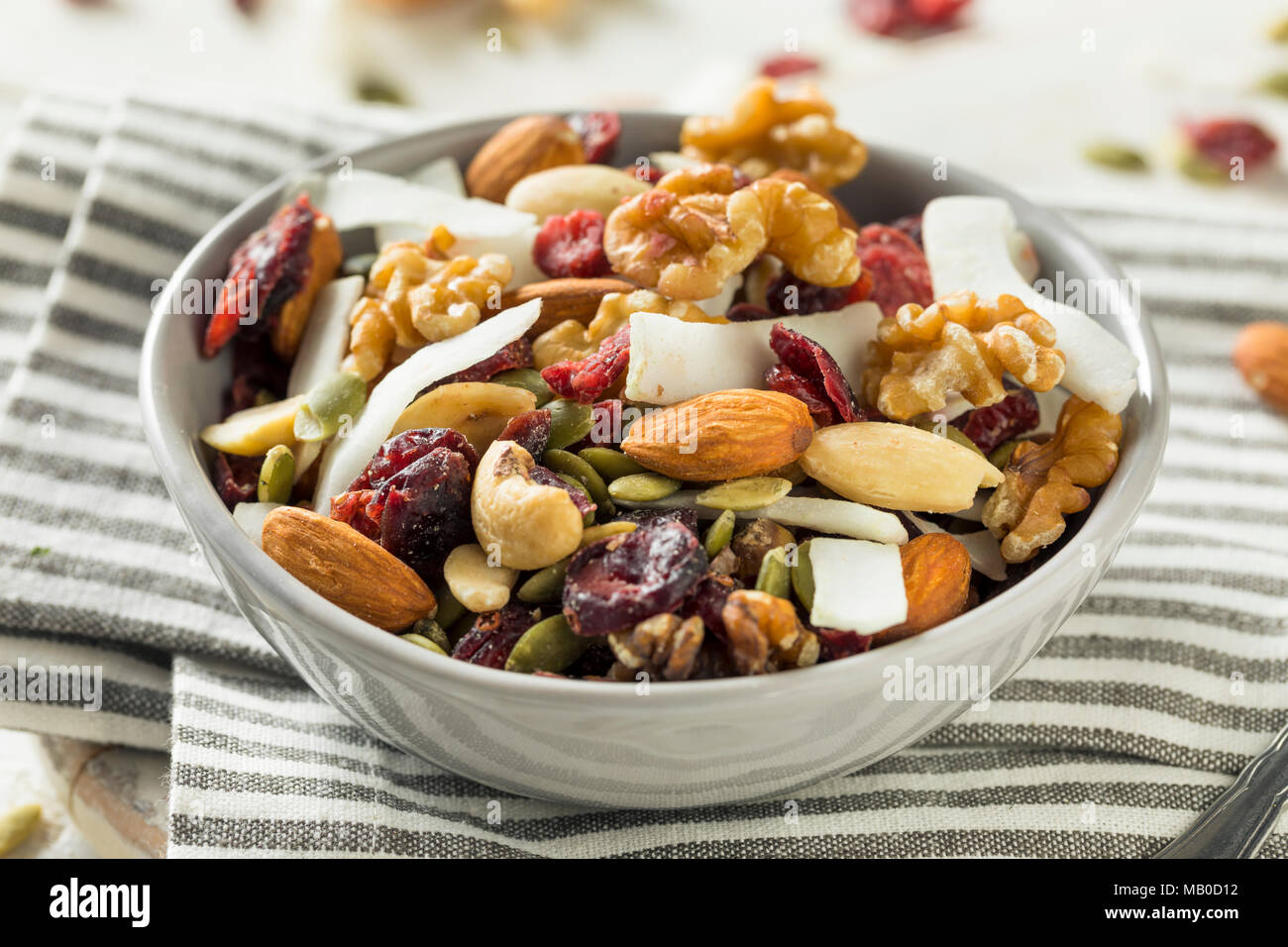 Healthy Homemade Superfood Trail Mix with Nuts and Fruit Stock Photo ...