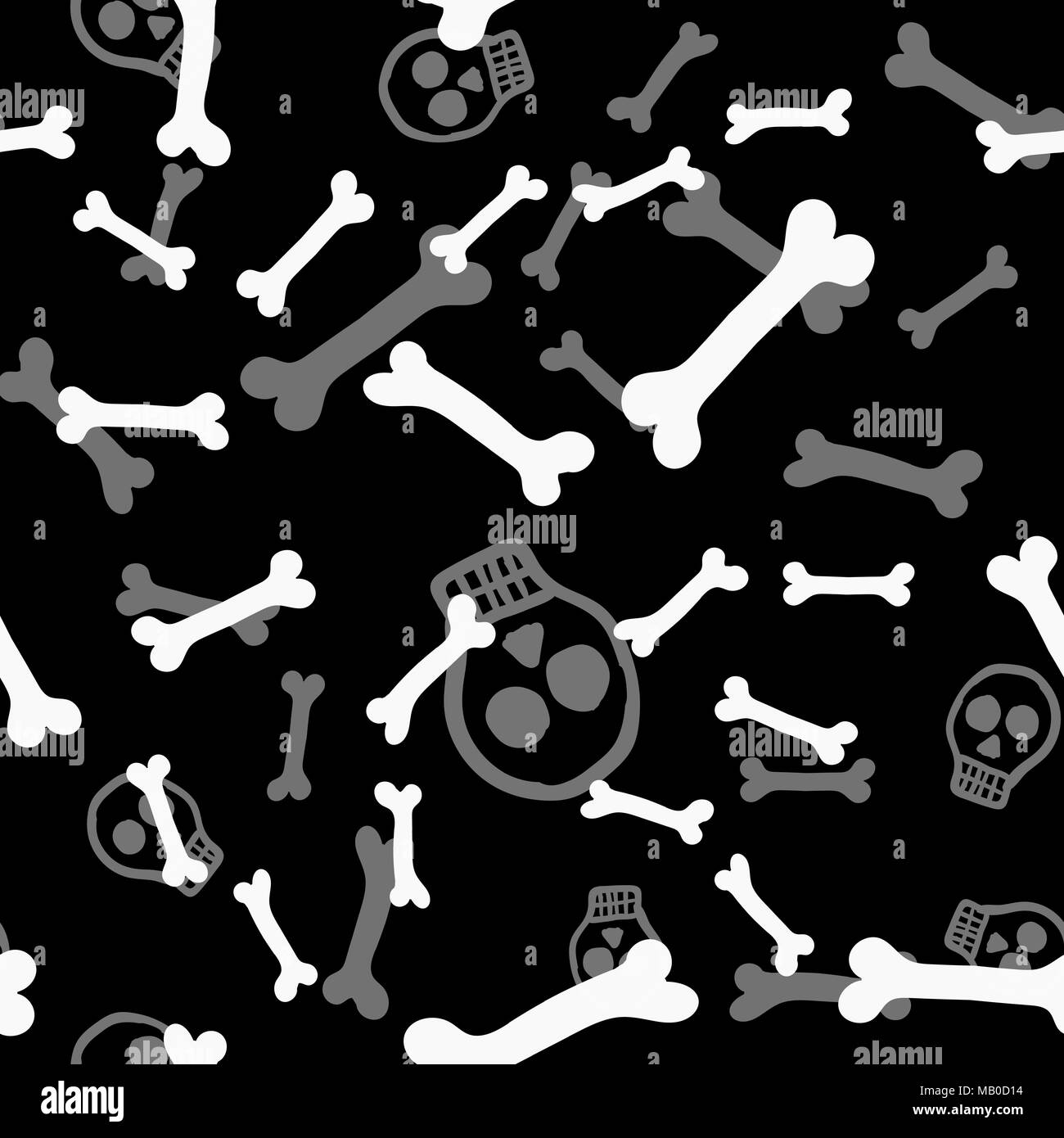 Seamless pattern with a skulls and with crossed bones. Vector Stock ...