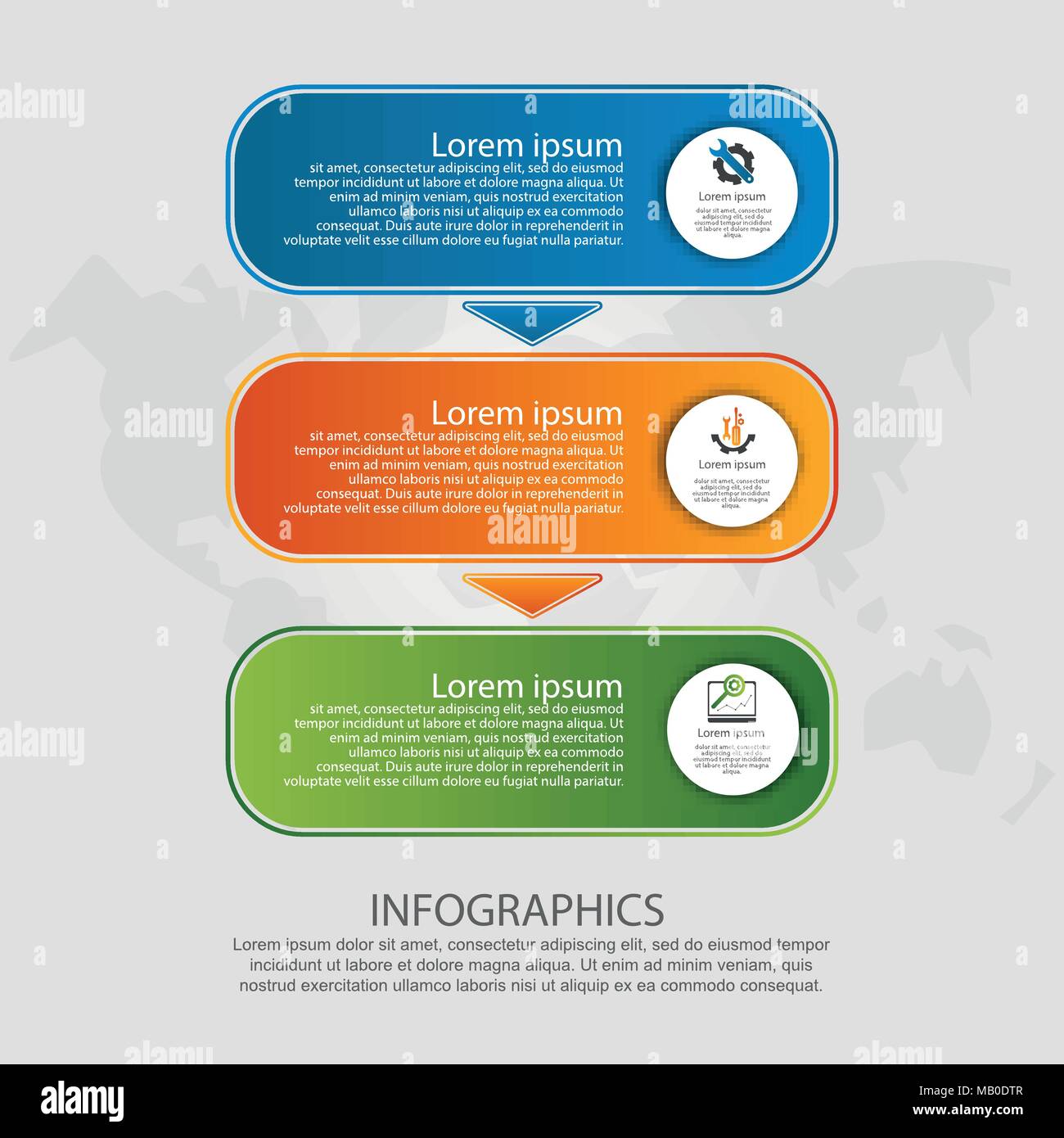 Modern vector illustration. Infographic template with three elements ...