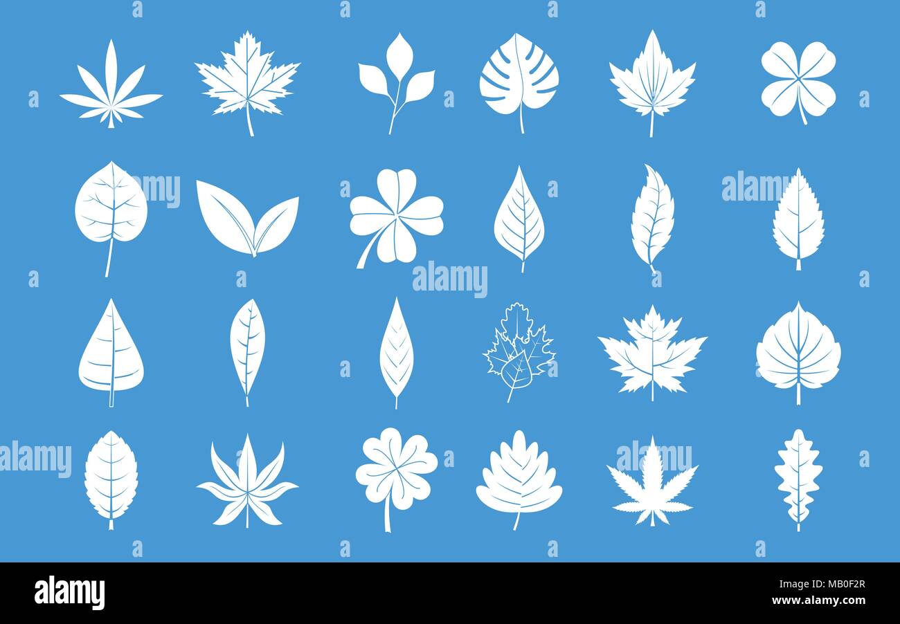 Leaf icon blue set vector Stock Vector Image & Art - Alamy