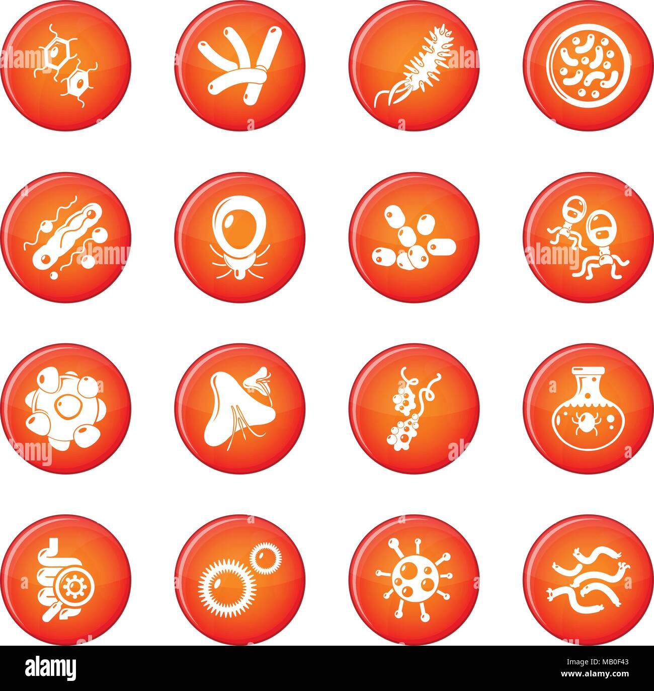 Virus bacteria icons set red vector Stock Vector Image & Art - Alamy