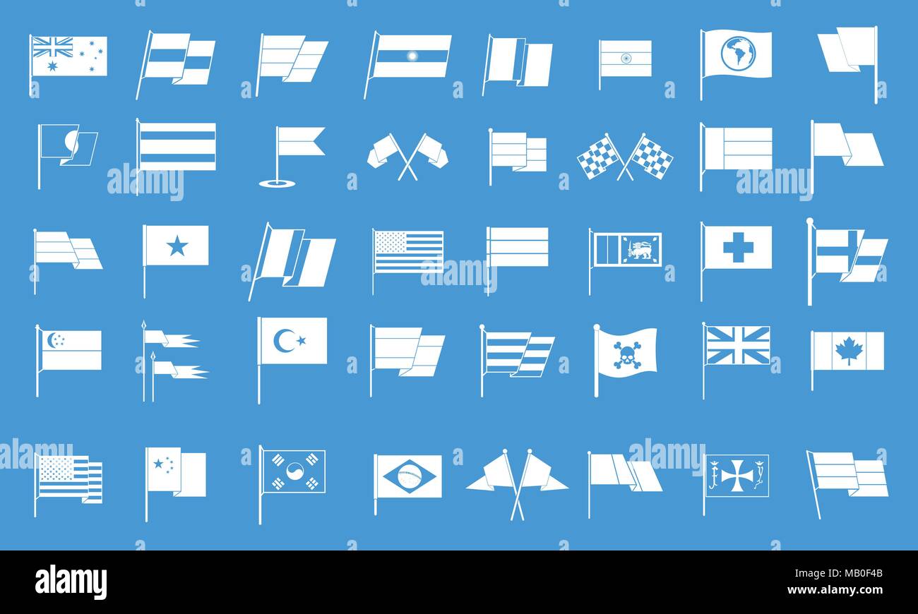 Flag icon blue set vector Stock Vector Image & Art Alamy